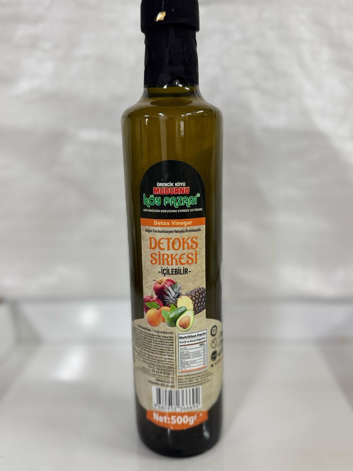 Detoks Sirkesi (Fermante - Katkısız) Cam Şişe - 500 gr
